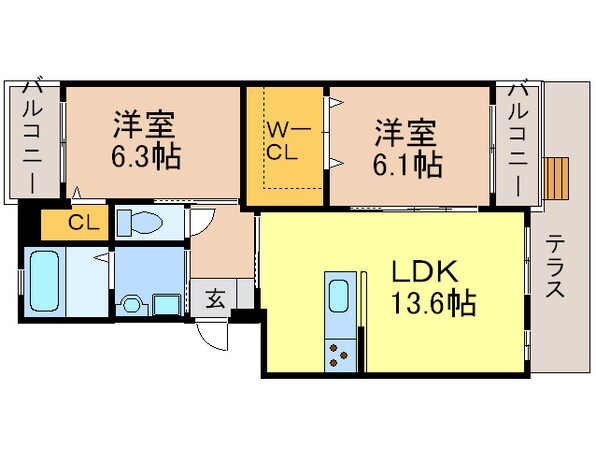 ERIOS COURT　永犬丸の物件間取画像